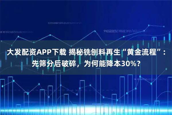 大发配资APP下载 揭秘铣刨料再生“黄金流程”：先筛分后破碎，为何能降本30%？